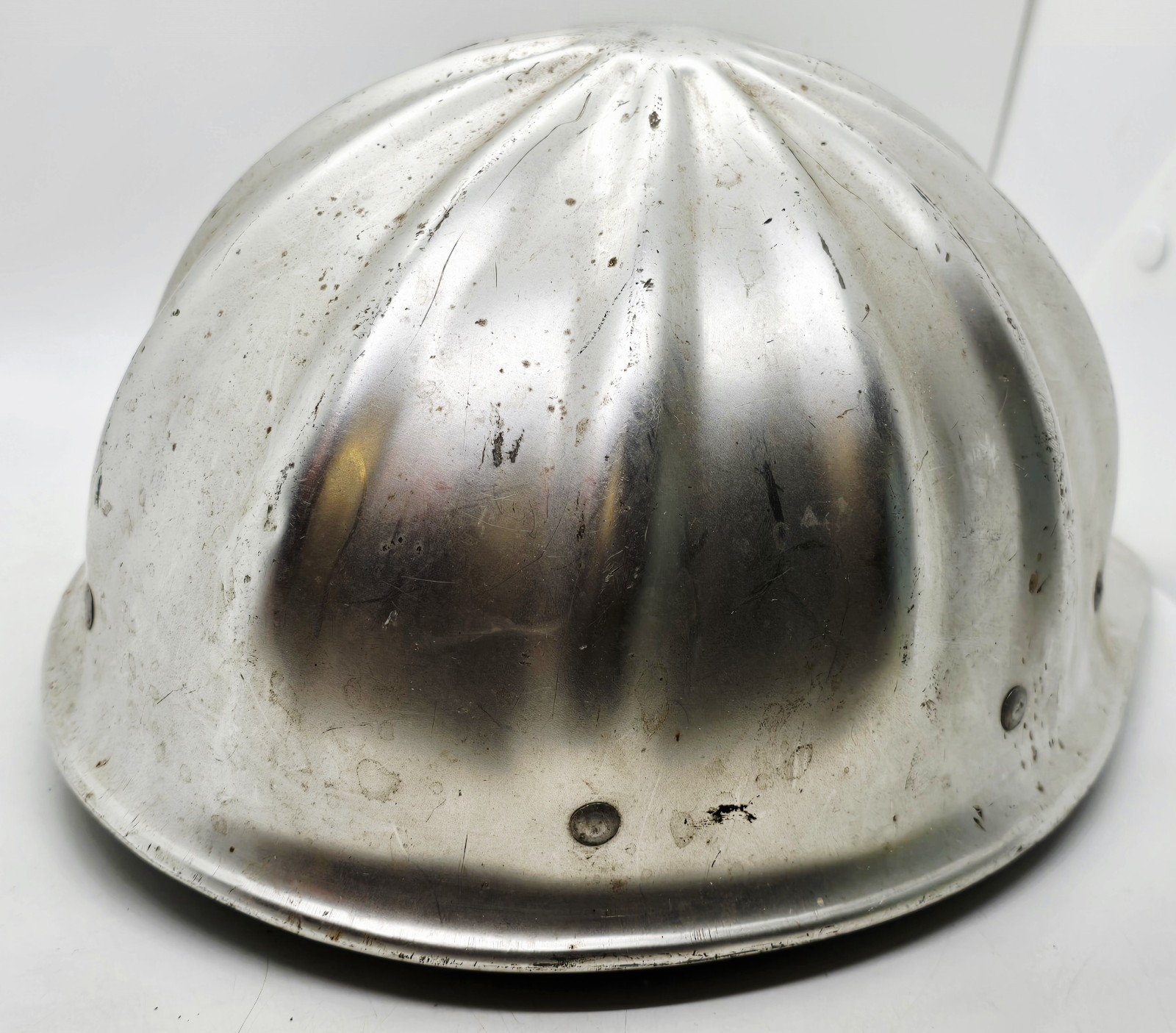 Vintage 1960’s Superlite Aluminum Hard Hat, Metal helmet, Full Brim, Lightweight