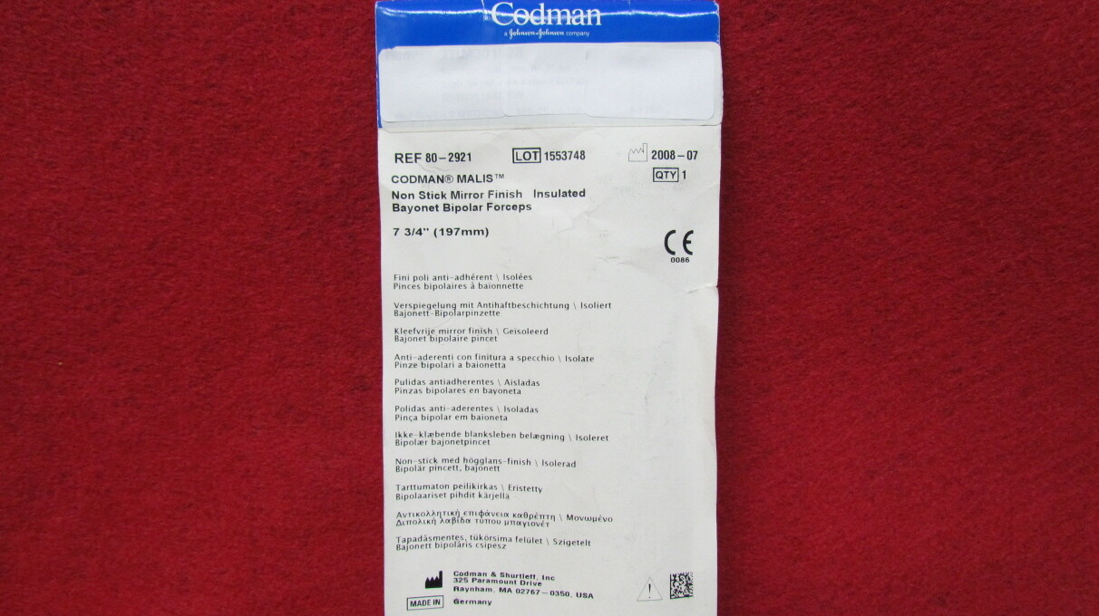 CODMAN , 80-2921 MALIS NON STICK MIRROR FINISH INSUTATED 7-3/4″(197MM)