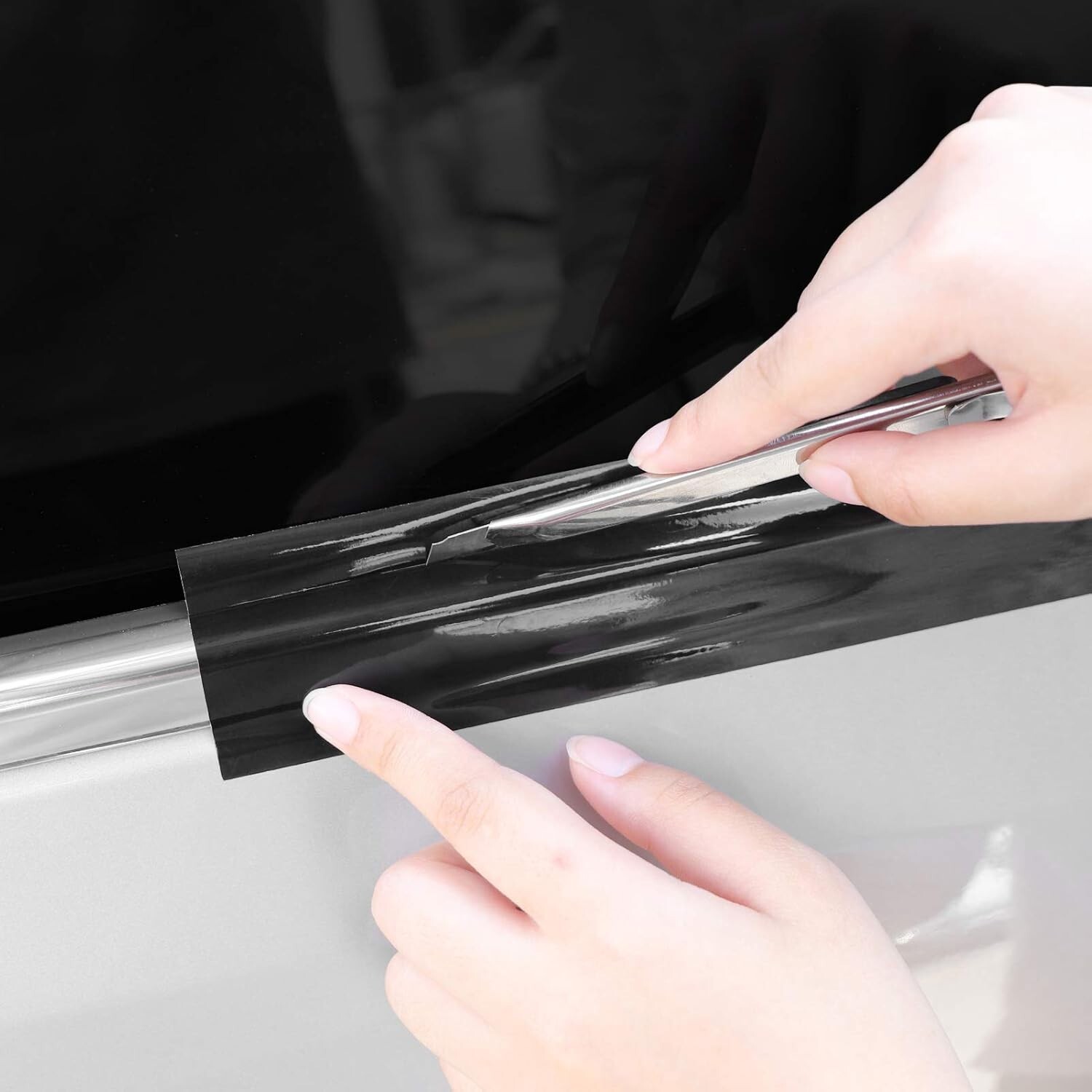 2″ x 30 Ft High Gloss Vinyl Tape for Black Out Chrome Delete Window Trim
