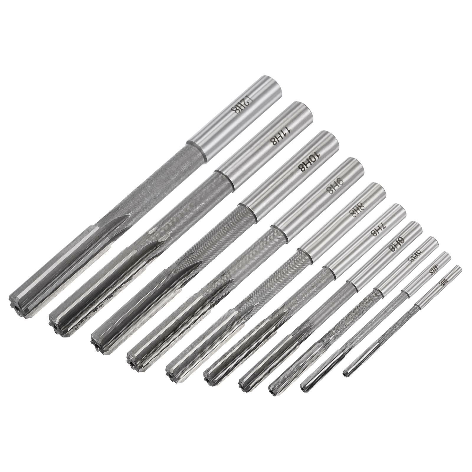 10pcs Chucking Reamer Set H8 Lathe Machine Reamer Straight Flute 3mm-12mm