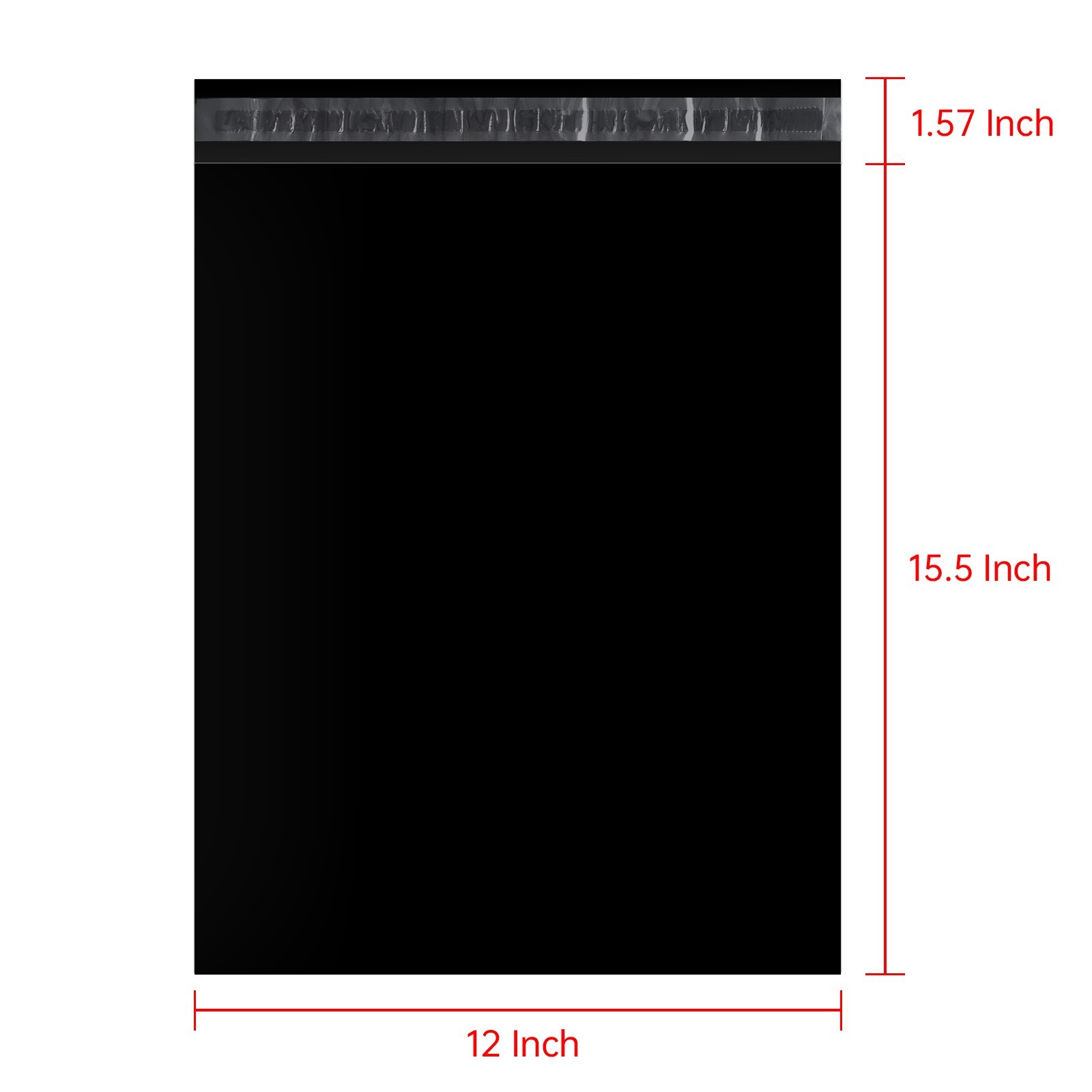 100 Black 12×15.5 Inches Polymailer Plastic Shipping Mailing Envelopes Bag