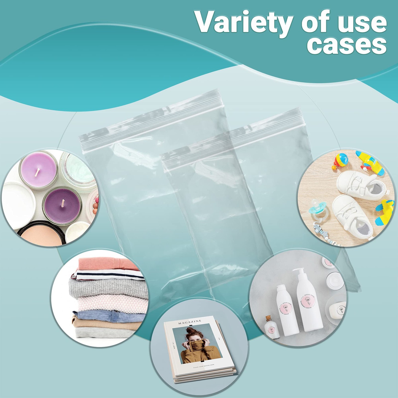 500 Zip Lock Bags Clear 12 x 15 Heavy Duty Seal Top