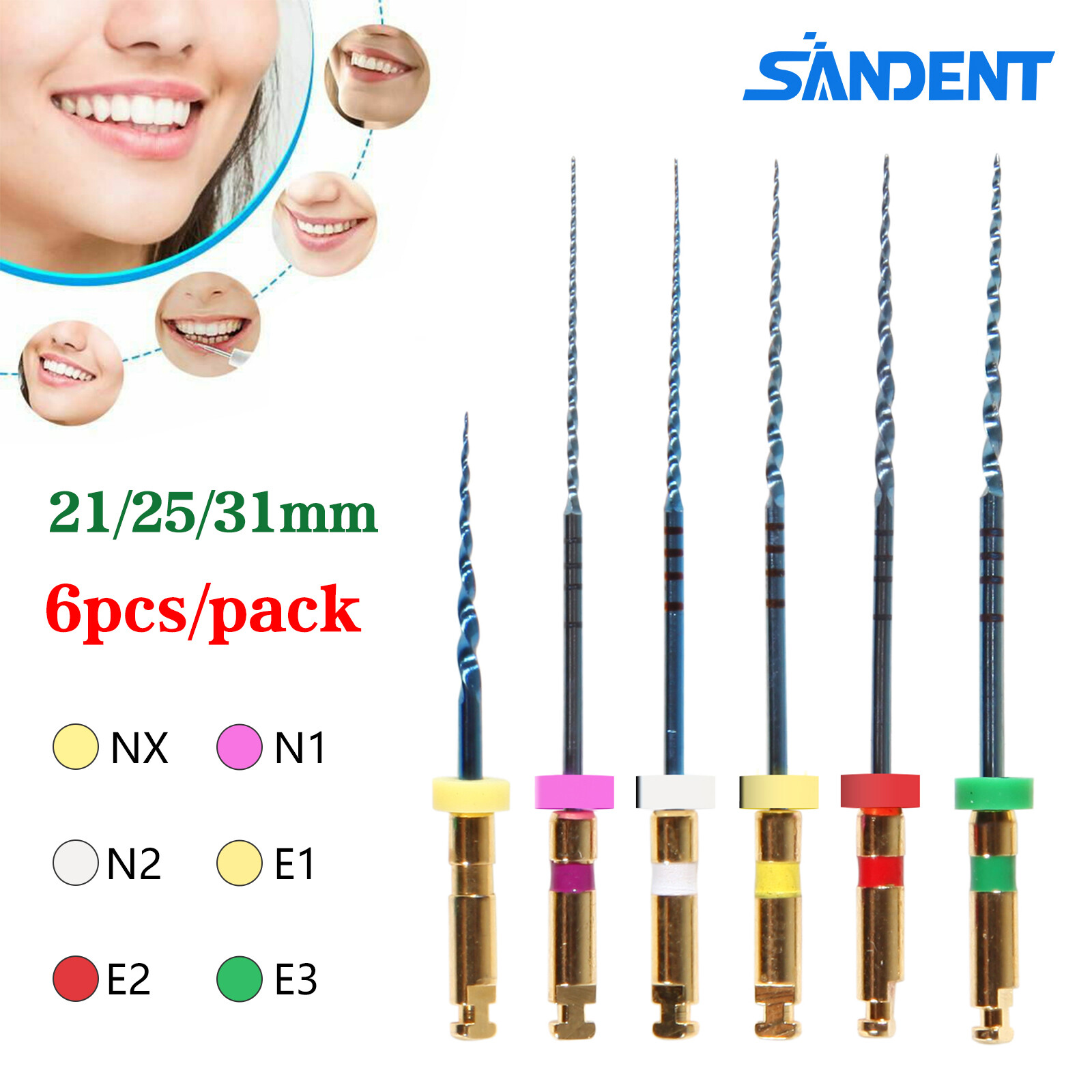 Dental Endo Endodontic Engine Rotary Files Root Canal NiTi Files 25mm 21mm 31mm