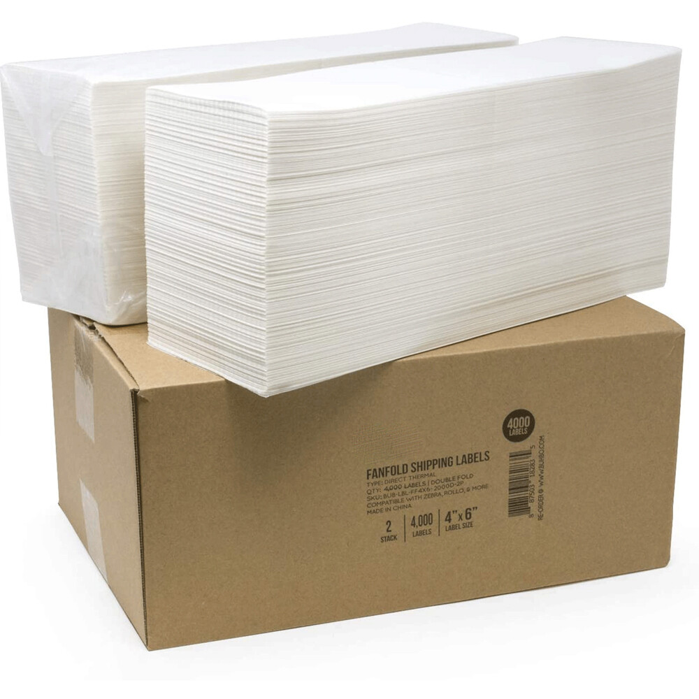 4000-20000 Labels Fanfold 4×6 Direct Thermal Label Shipping Zebra ZP450 ZP505