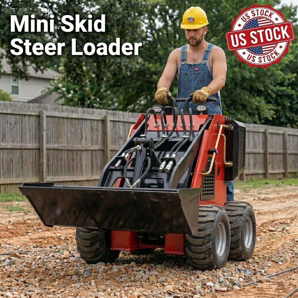 Free Ship Mini Skid Steer Loader Stand On With 13.5HP B&S Engine Wheel Loader