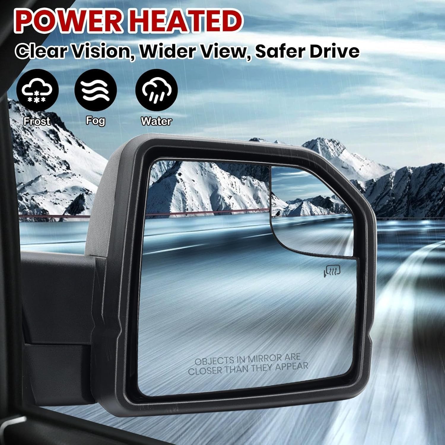 (11 Pins) Right Passenger Side Mirror for 2015-2020 Ford F150 with Heated/Power