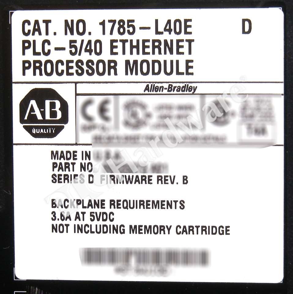 Allen Bradley 1785-L40E Series D PLC-5/40E 48K SRAM EtherNet/IP Processor