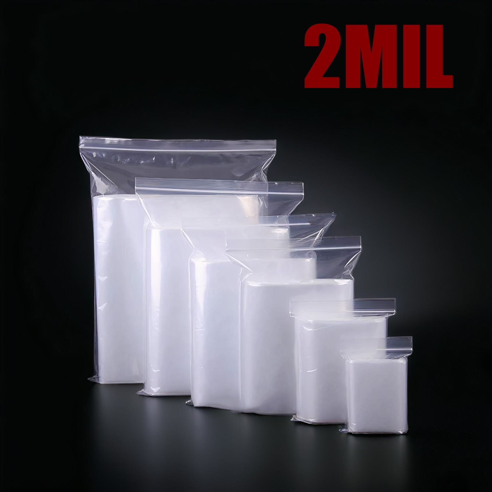 Food Grade 2MIL Clear Reclosable Seal Top Zipper Plastic Poly Bag 2×3″ 3×5″ 4×6″
