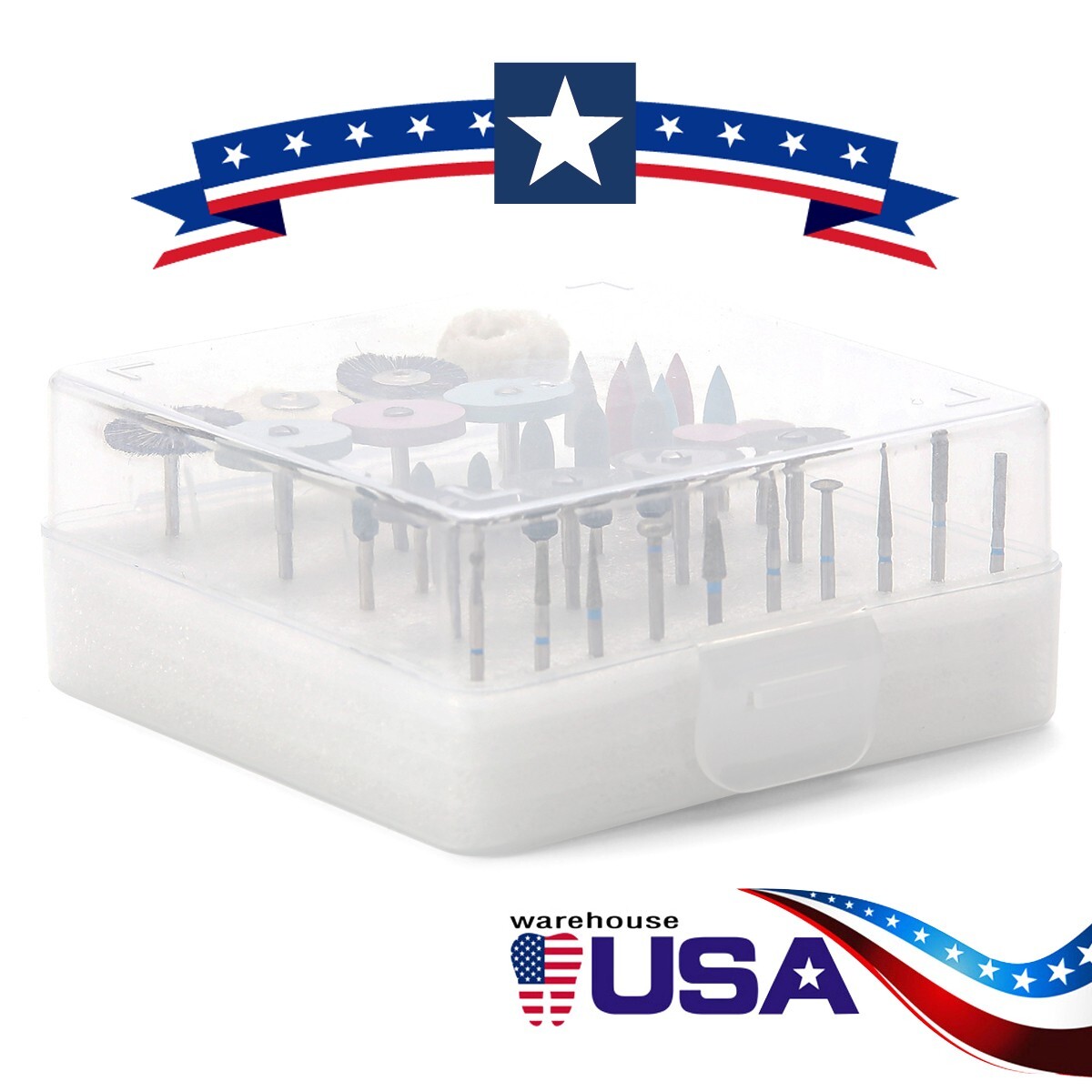 35Pcs Dental Lab Polishing Kit For Ceramics Porcelain HP 2.35mm Handpiece Burs