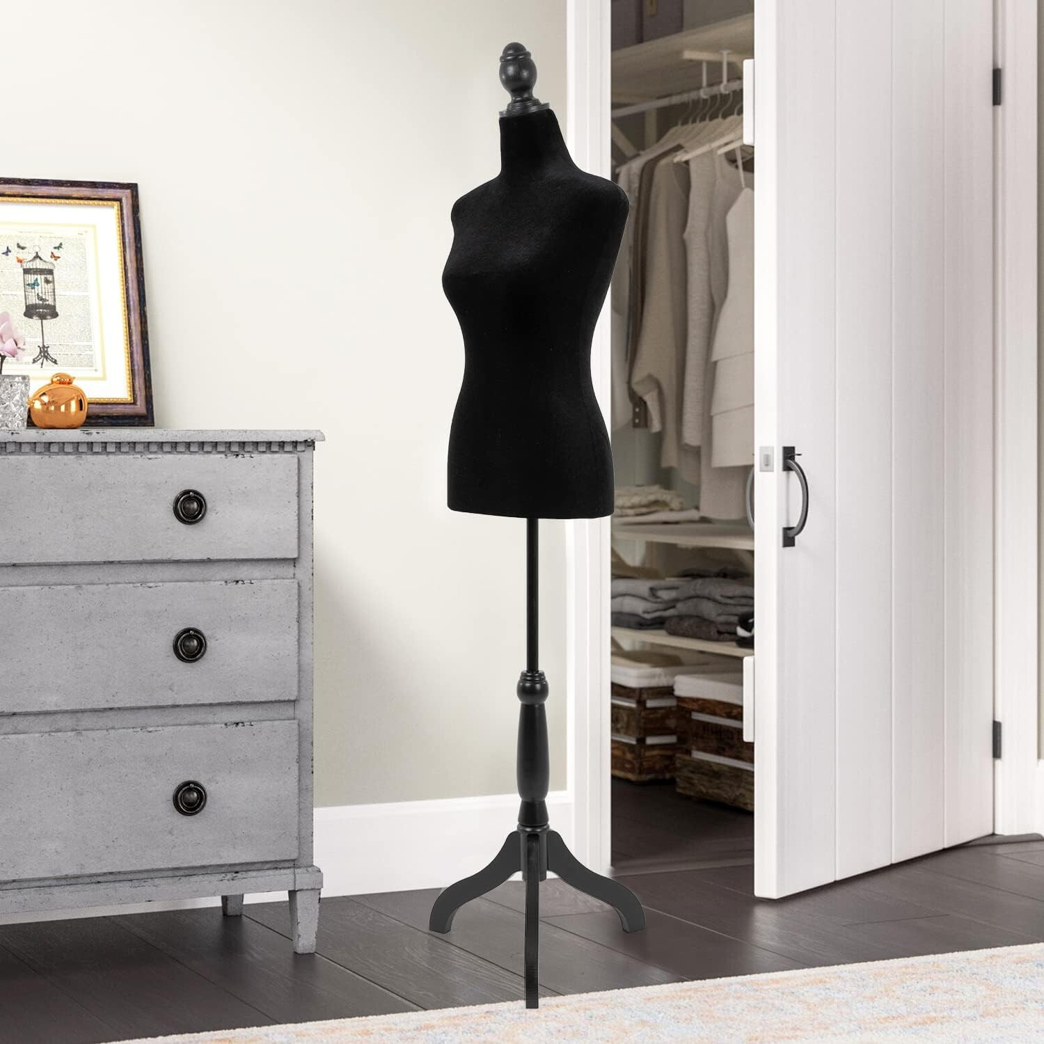 Mannequin Body Dress Form Torso Female Manikin 49.6-63.4 Inch Height Adjustable
