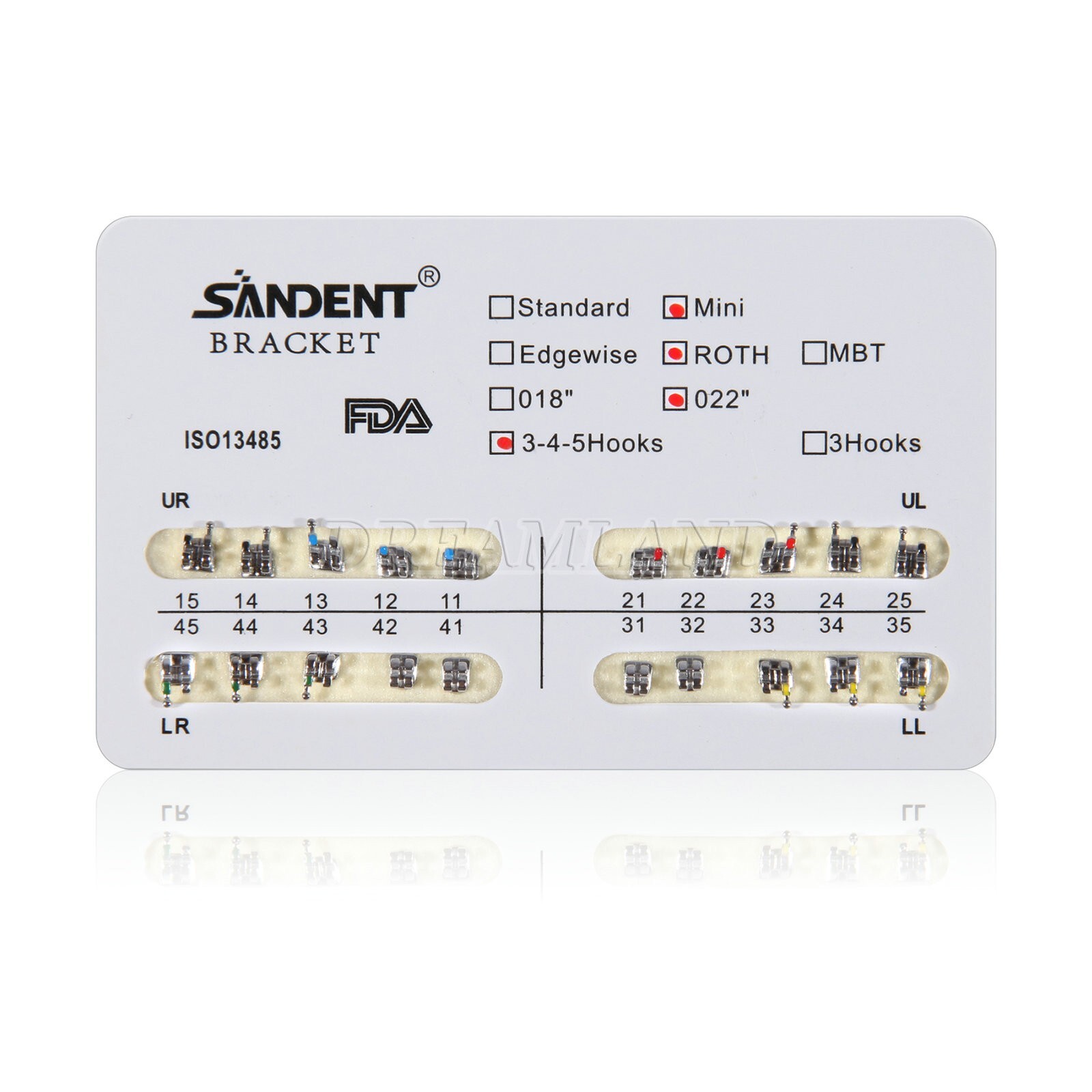 10kits Dental Brackets Braces Orthodontic Mini Roth0.022″ Hooks 3-4-5
