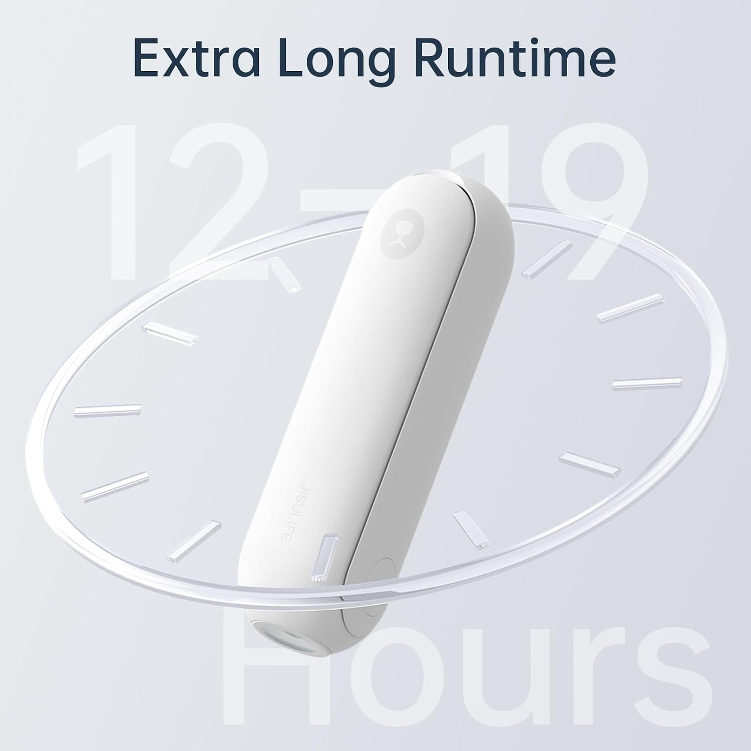 JISULIFE Mini Handheld Fan: 3-in-1, Power Bank & Flashlight, White
