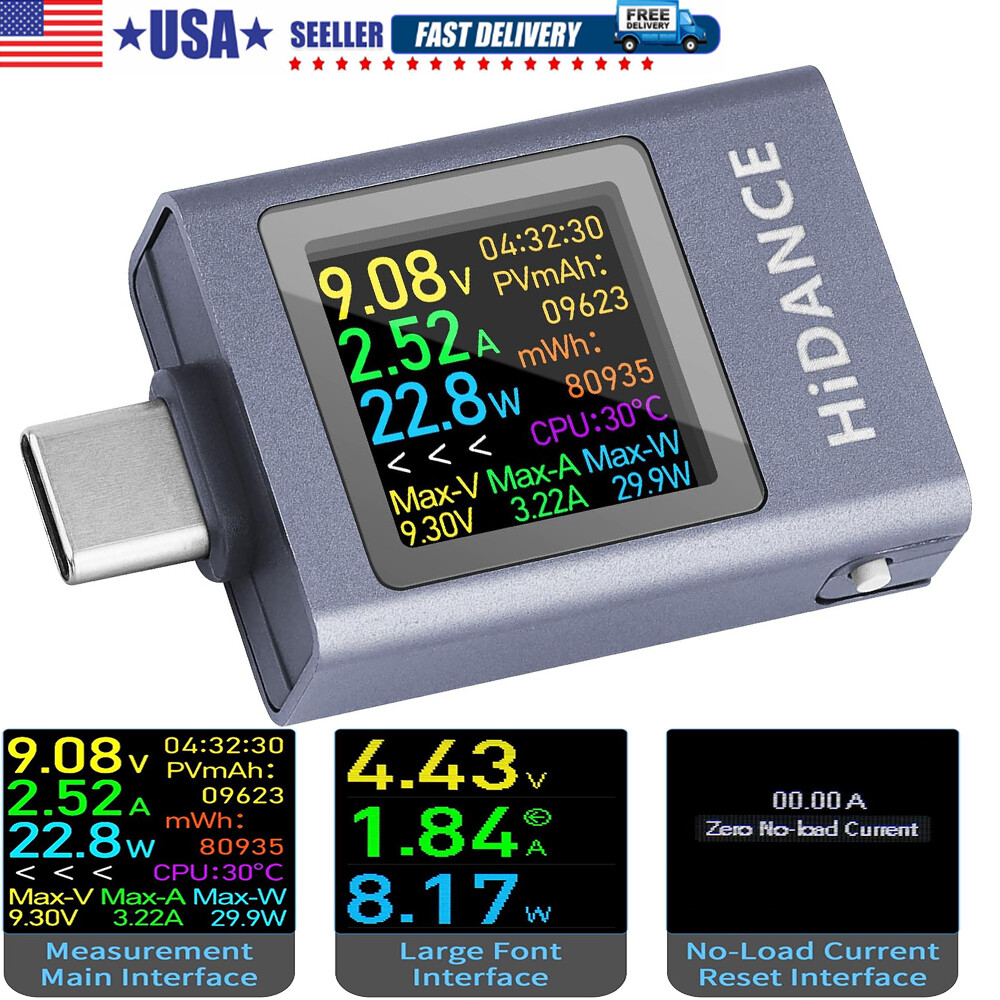 USB Type-C Power Tester Voltage Current Capacity Meter USB-C Multimeter 4.5-50V