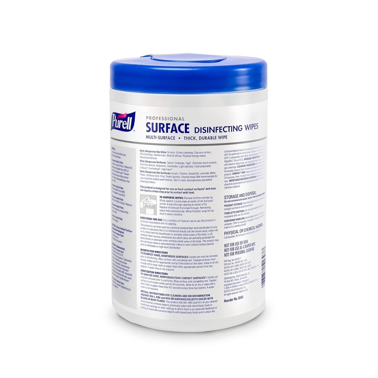 Pack of 6 Surface Disinfecting Wipes Citrus Scent, 110 Count Canister BB 12/2024