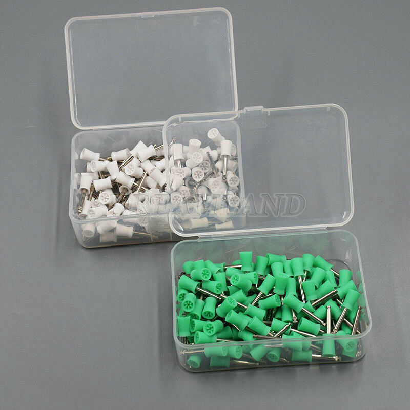 100Pcs Dental Rubber Prophy Teeth Polish Polishing Cups Latch Type Brushes USA