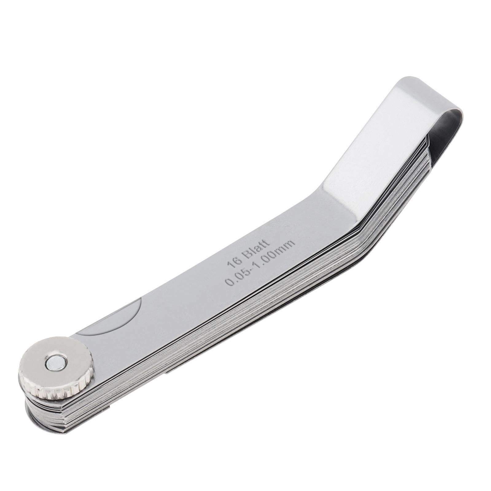 16 Blades 0.05-1mm Thickness Curved Stainless Steel Metric Filler Feeler Gauge