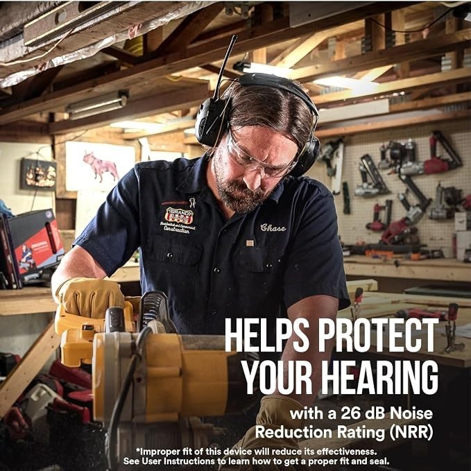3M WorkTunes Connect + AM/FM Wireless Hearing Protector with Bluetooth Technolog