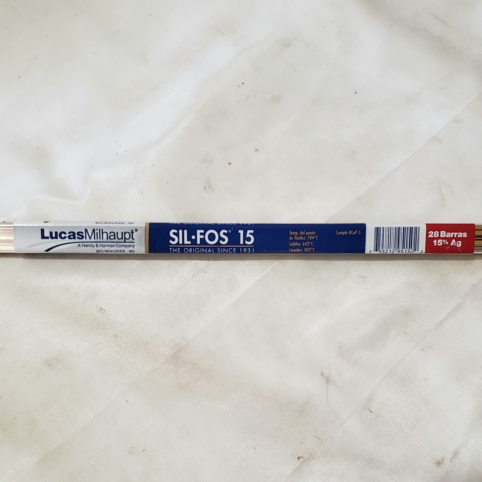 Lucas Milhaupt Sil-Fos 15 15% Silver Brazing Alloy Rods HVAC Grade Qty. 3 Rods