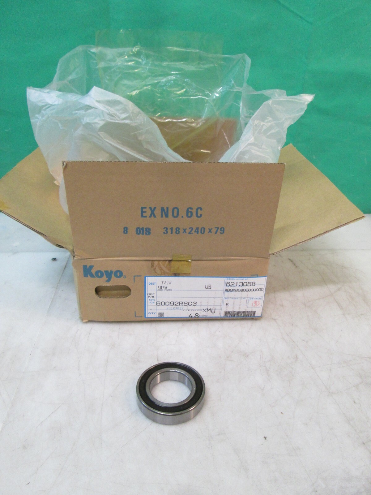 KOYO 60092RSC3 BEARING RUBBER SEALED 6009 2RS C3 45x75x16 mm JAPAN NEW FREE SHIP