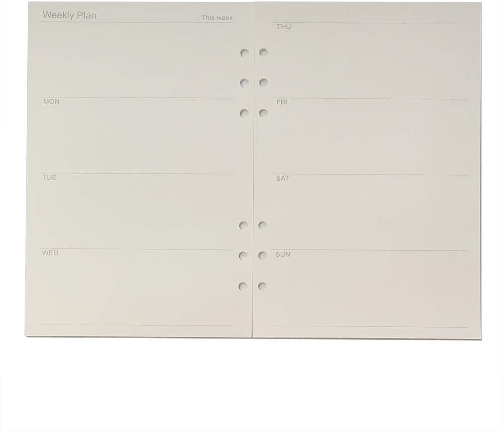 Undated A5 Planner Refills – 6-Ring Inserts for Daily and Weekly Organization