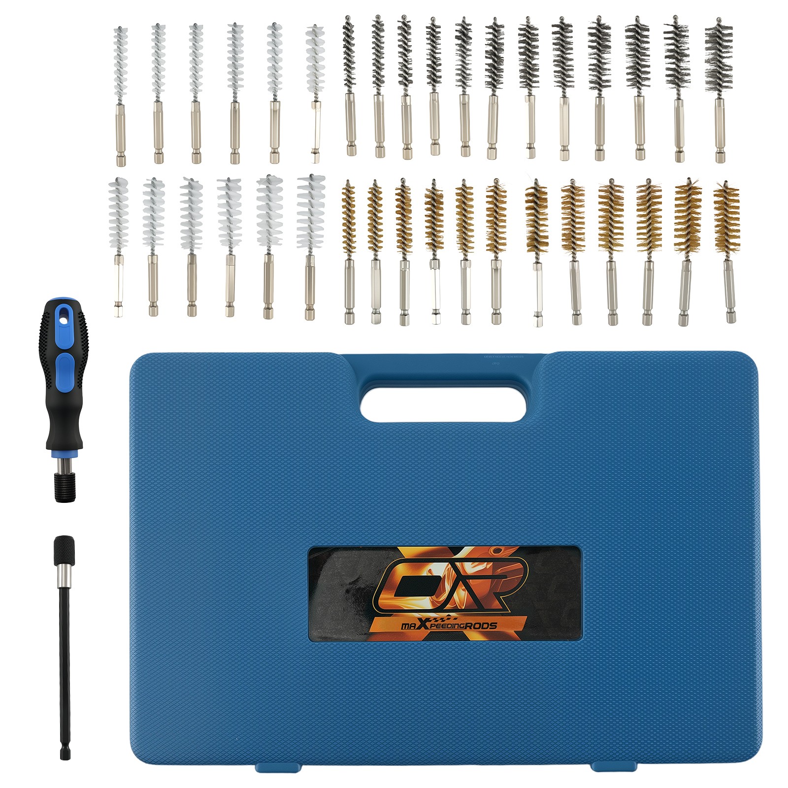 Drill Brush Cleaning Set Steel Brass Nylon Wire 36pcs for EGR 8-19mm Hex