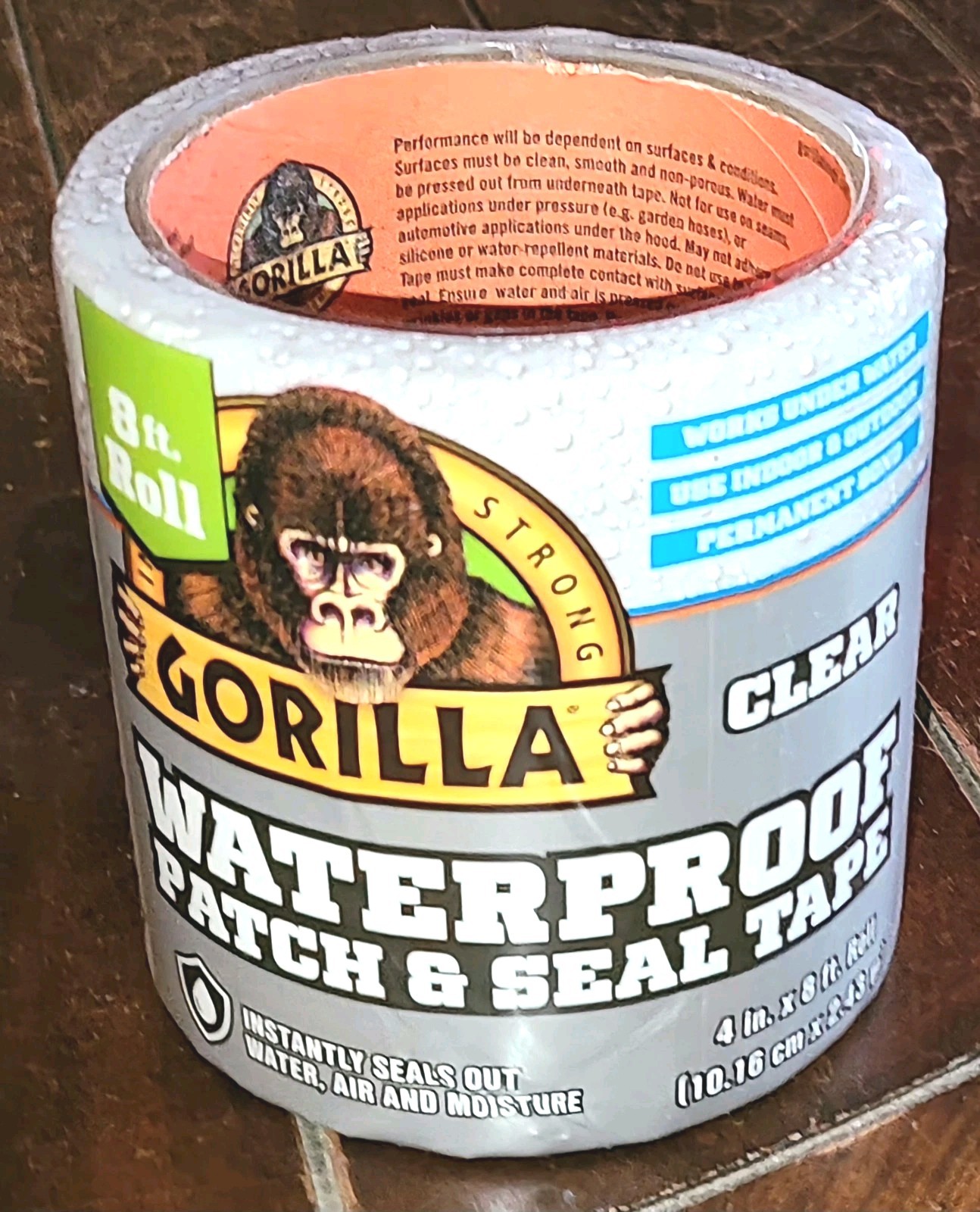 Gorilla Waterproof Patch & Seal Tape Roll ~CLEAR~ 4 in. x 8 ft Roll~ #113104
