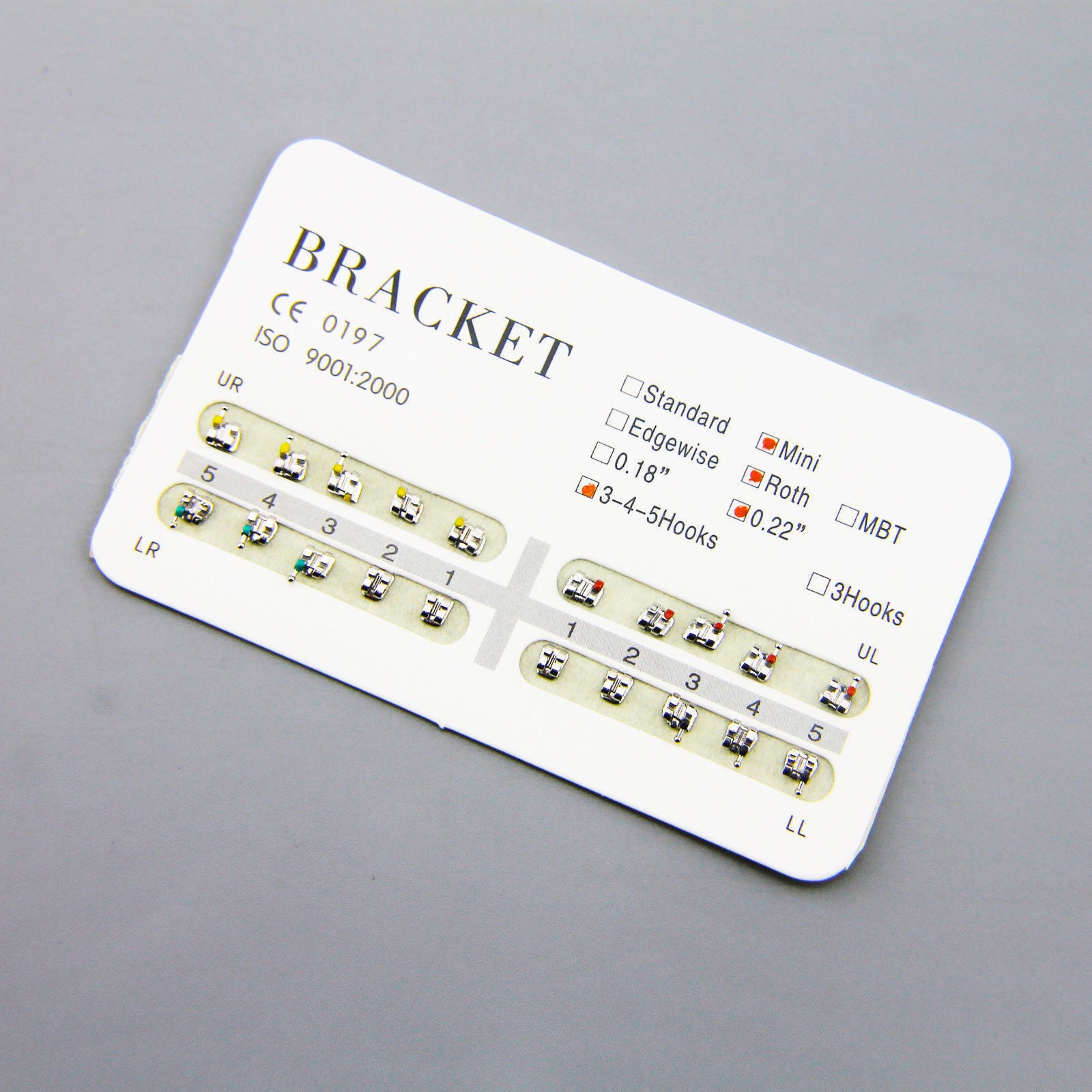 Dental Orthodontic Brackets Brace Mini Standard Roth MBT Edgewise .022/.018 Hook