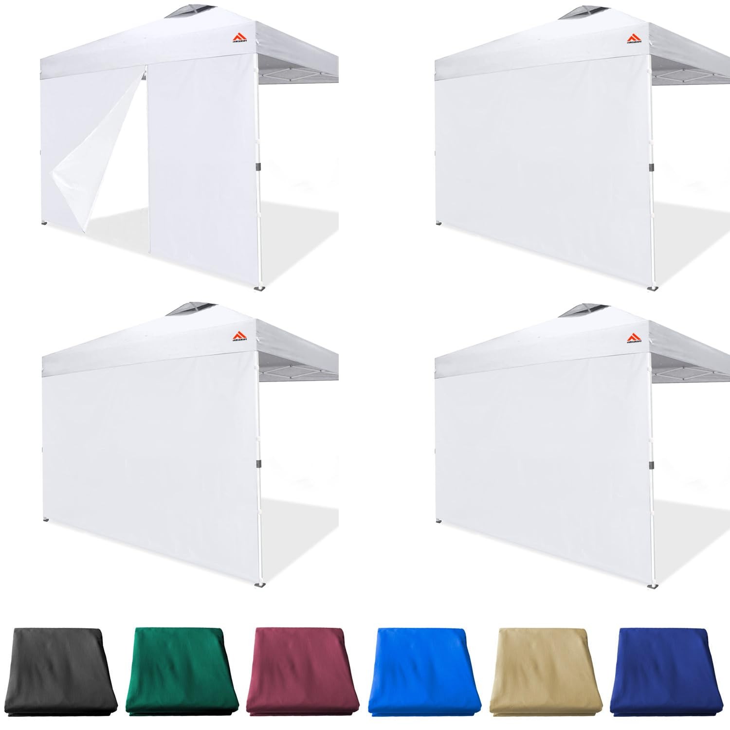 Jancanopy Sidewalls For 10X10 Pop Up Canopy Frame 3 Pack White Sunwall And