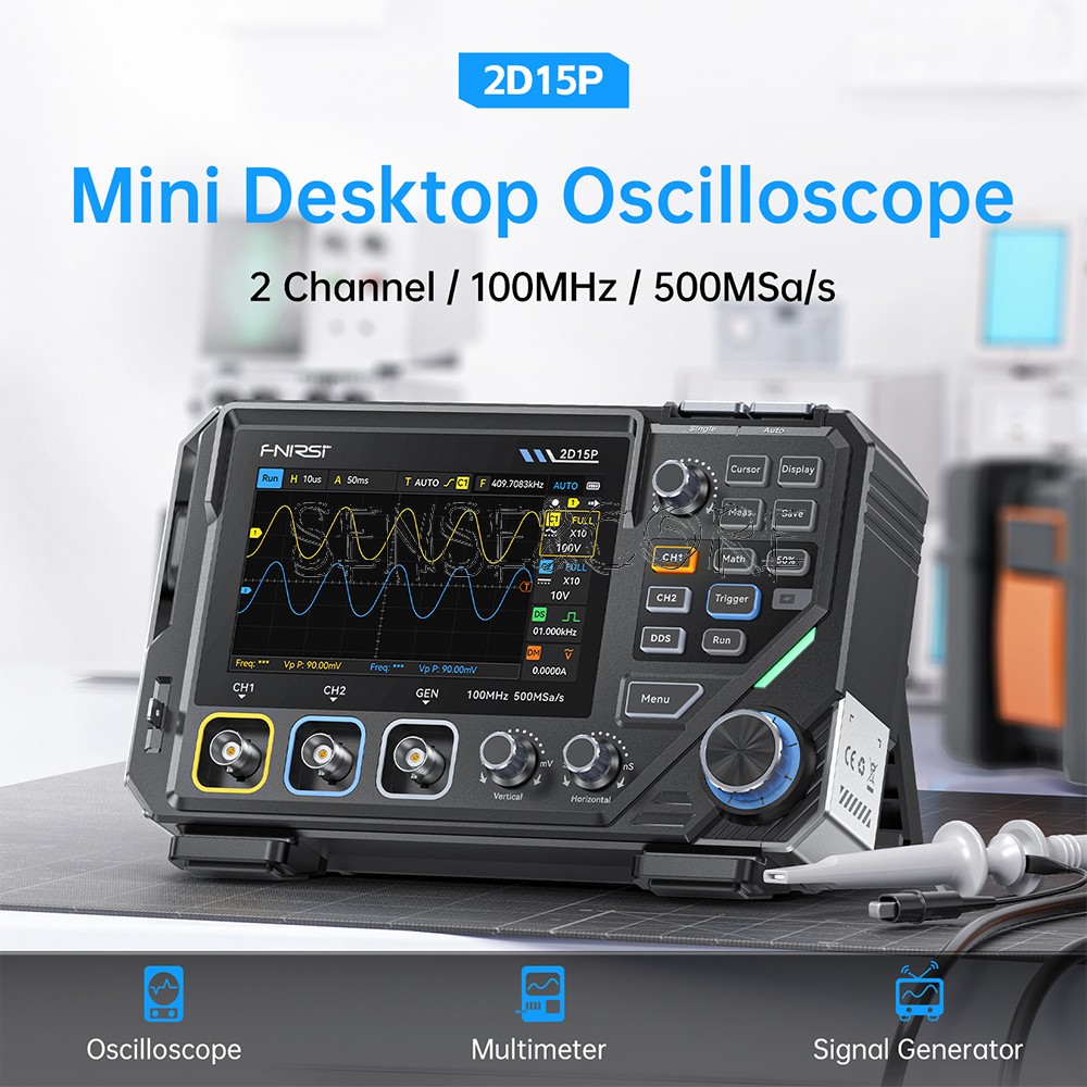 FNIRSI 2D15P Digital Multimeter Oscilloscope Signal Generator 100Mhz 500MSa/s