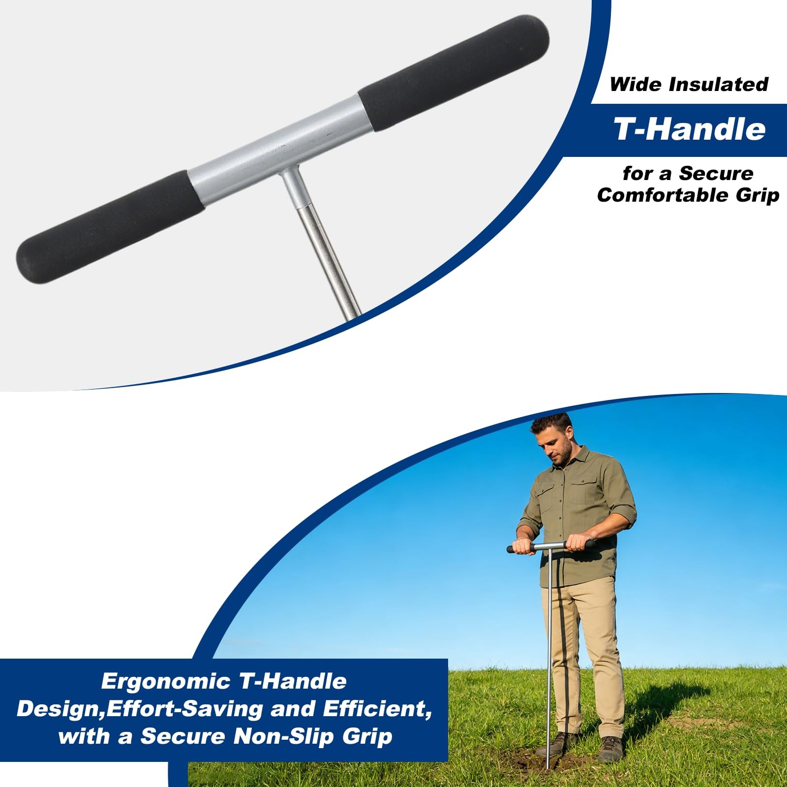Soil Probe Rod 48 Inch Test Stainless Steel Ground Silver