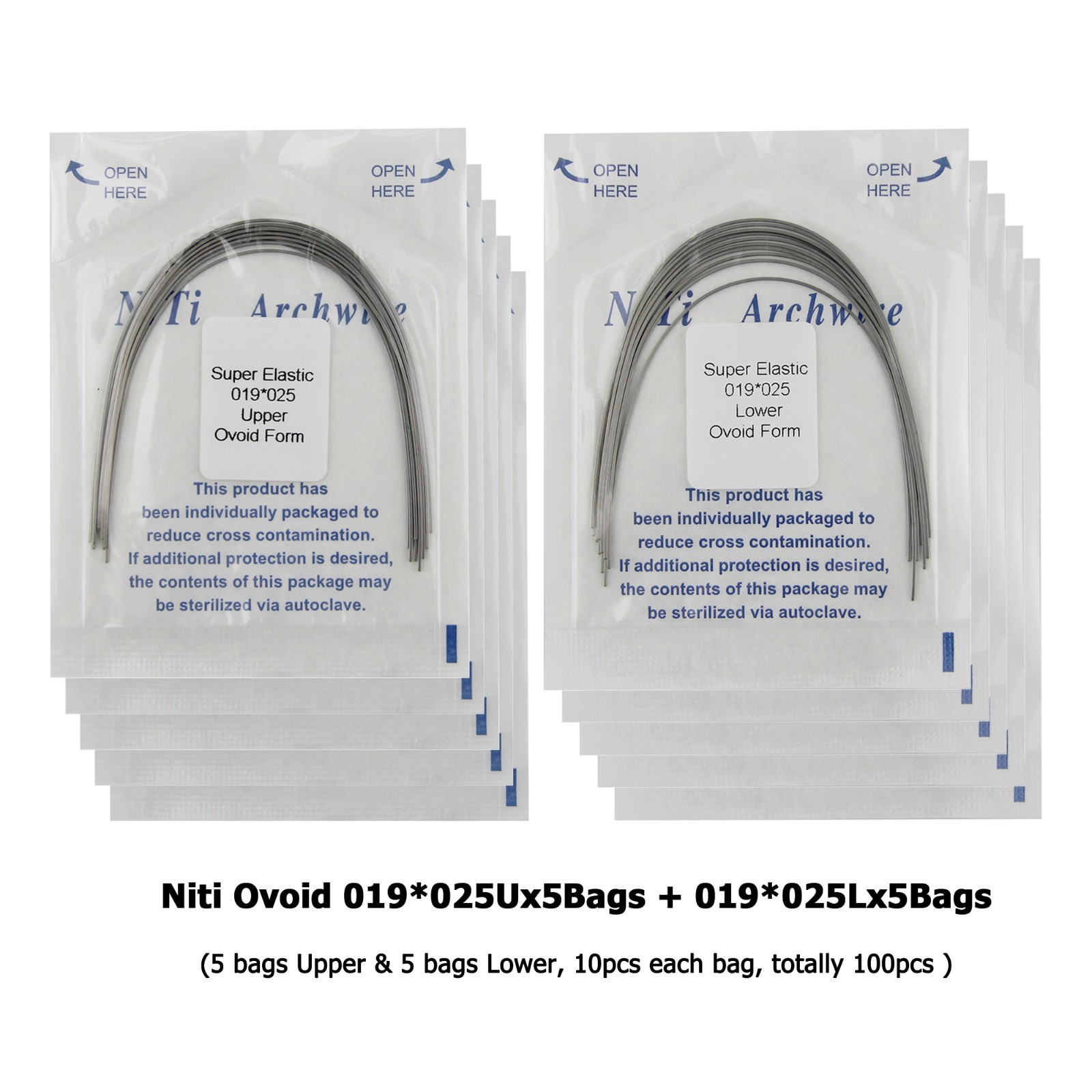 Orthodontic Arch Wire Niti Stainless Steel Round Rectangular Ovoid Natural Form