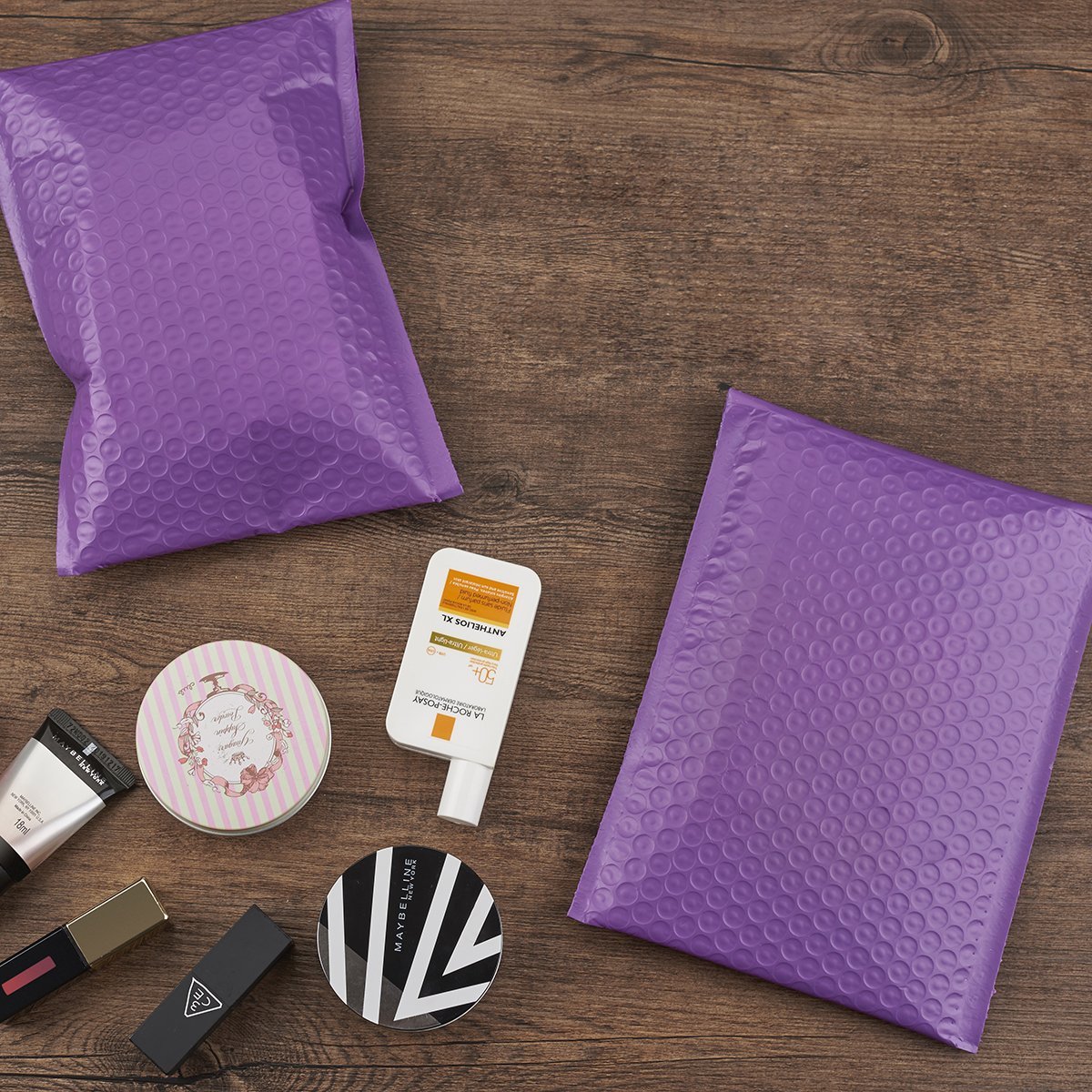 500 #0 Purple Poly Bubble Padded Envelopes Self-Sealing Mailers 6X10 (Inner 6×9)