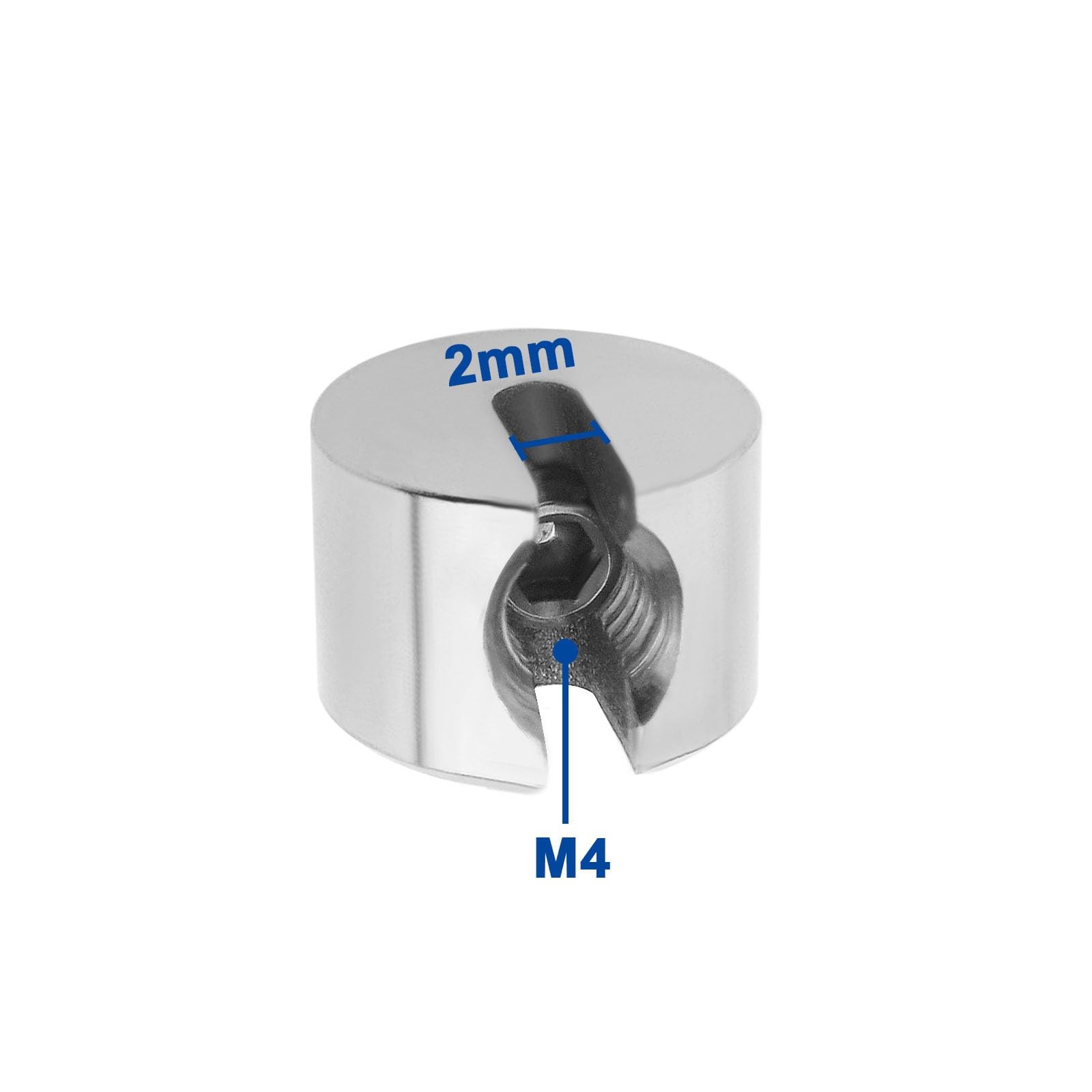 4 PCS Wire Rope Fixing Clip M4x2mm, Stainless Steel Stop Clamp Non Slip Grip