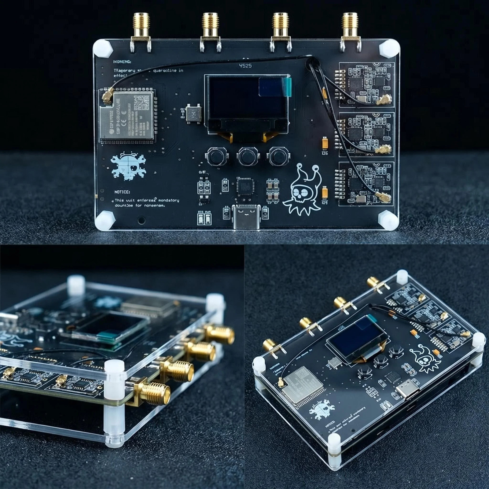 ESP32 Wireless Security Tester Kit, 3 NRF24L01 BLE Bluetooth Analyzer, With OLED