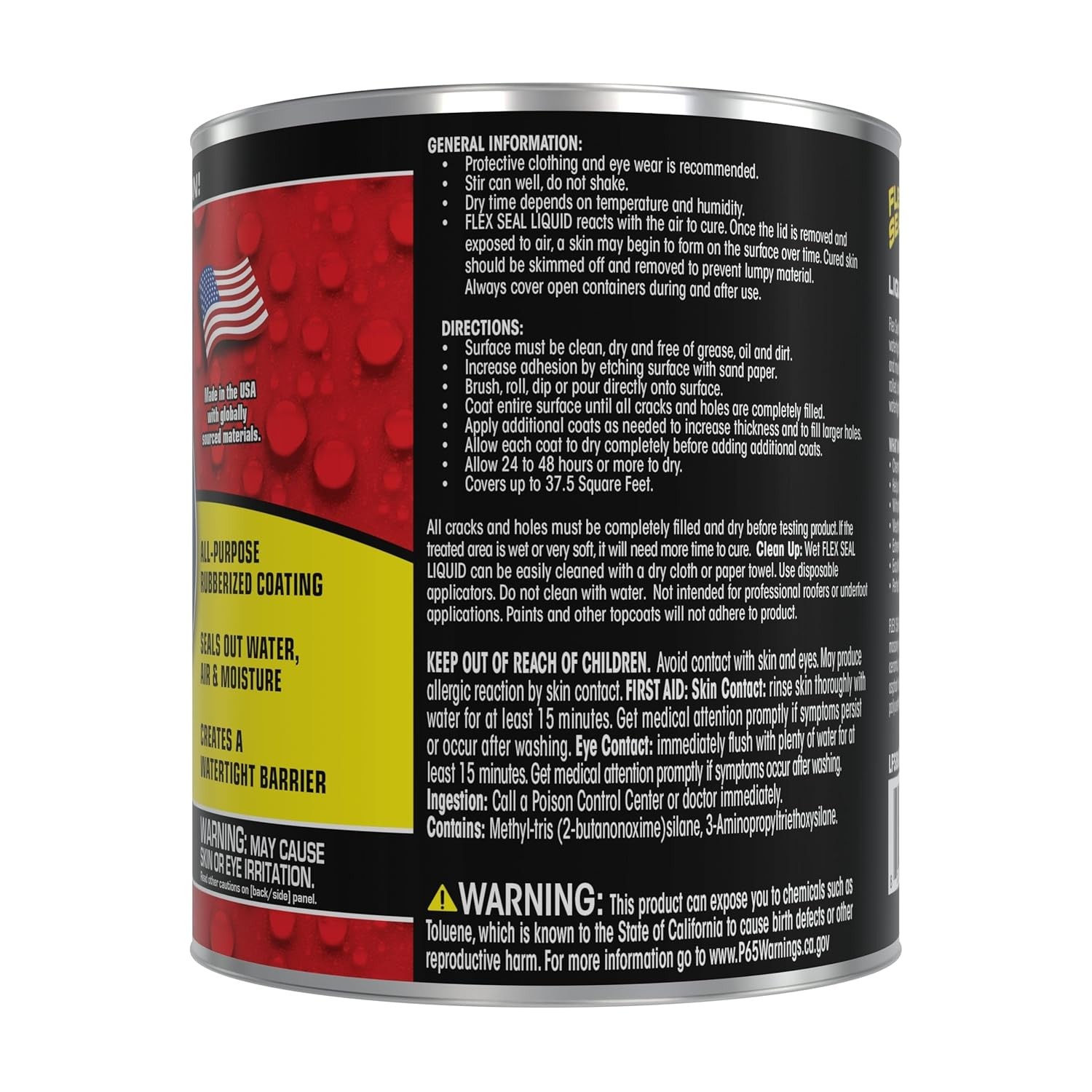 Flex Seal Liquid – Liquid Rubber Sealant Coating – Jumbo – Black – Size: 32 oz
