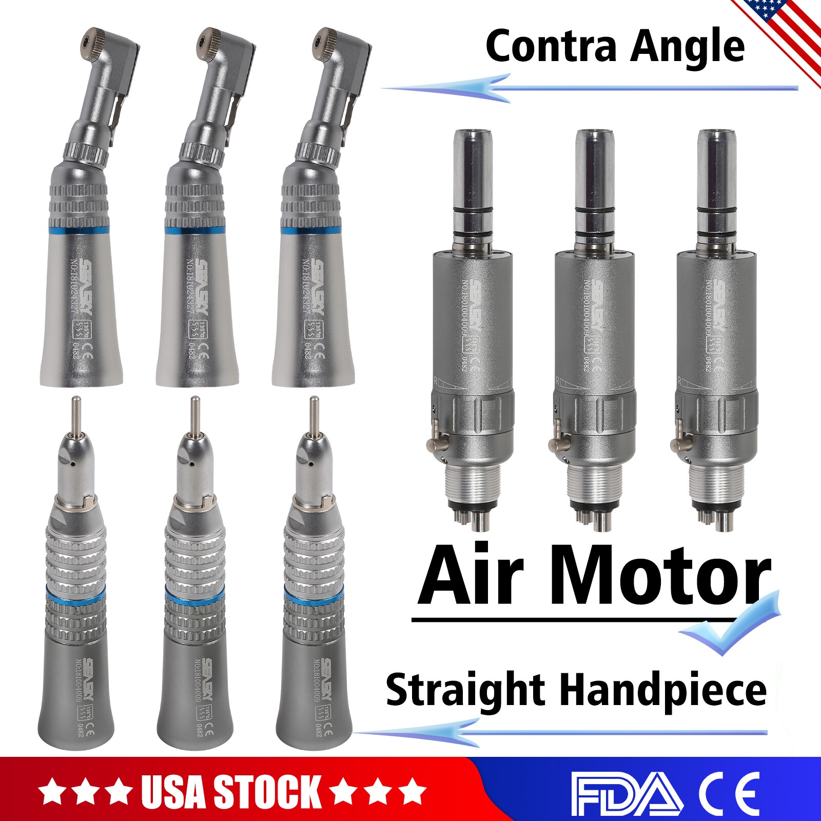 Dental (LED Fiber Optic) High Speed Handpiece / Coupler 4/6 Holes KaVo NSK Style
