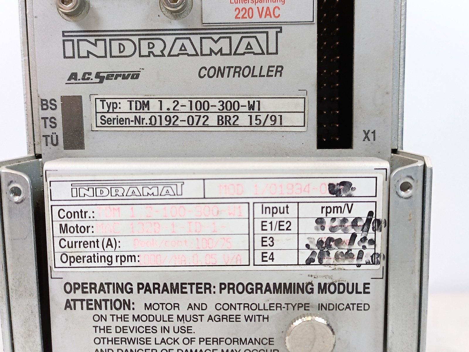 Indramat TDM1.2-100-300-W1 AC Servo Controller