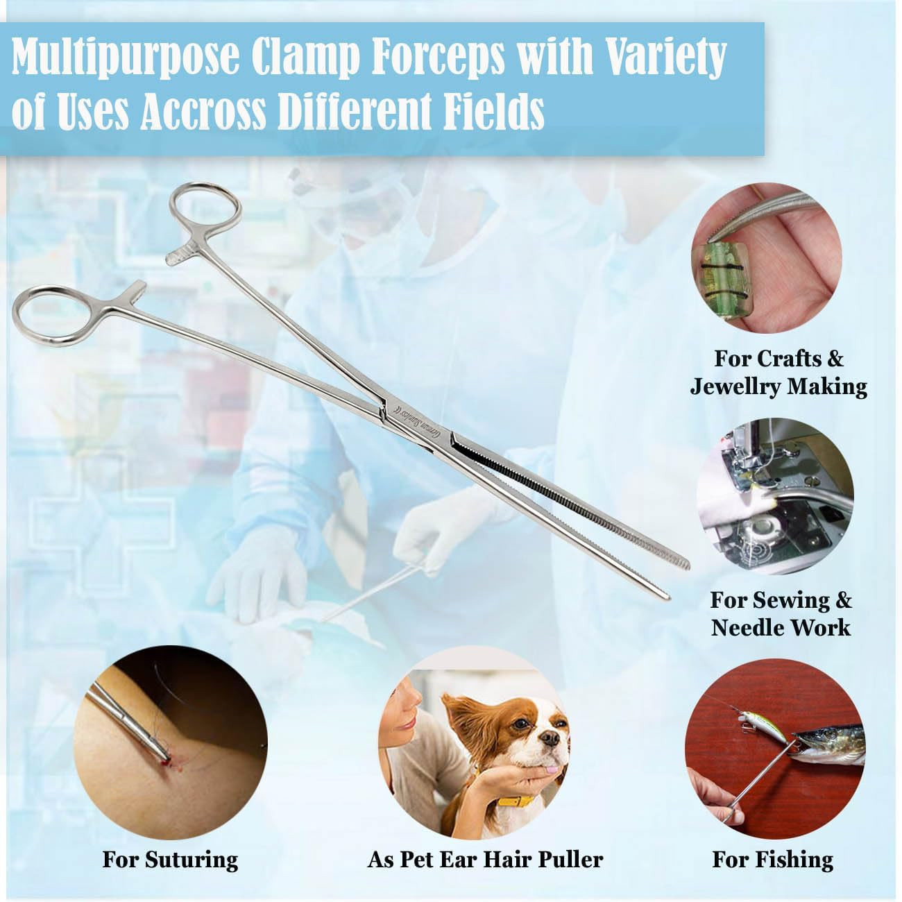 Premium Quality Rochester Pean Hemostat Locking Forceps Straight 10″ with Full S