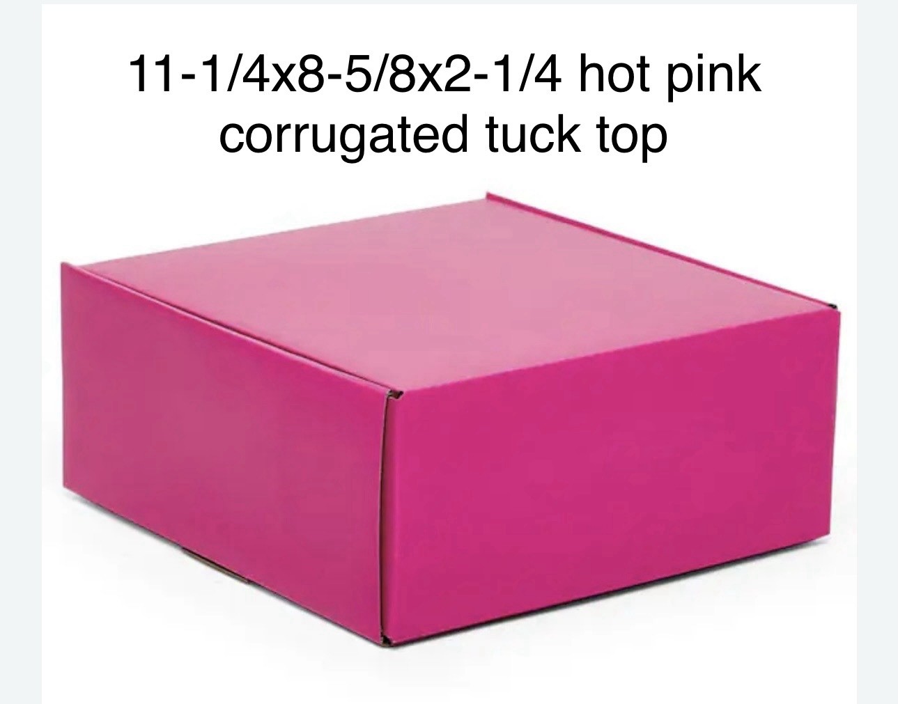 Hot Pink 11-1/4”x8-5/8”x2-14”Corrugated Tuck Top Shipping Box