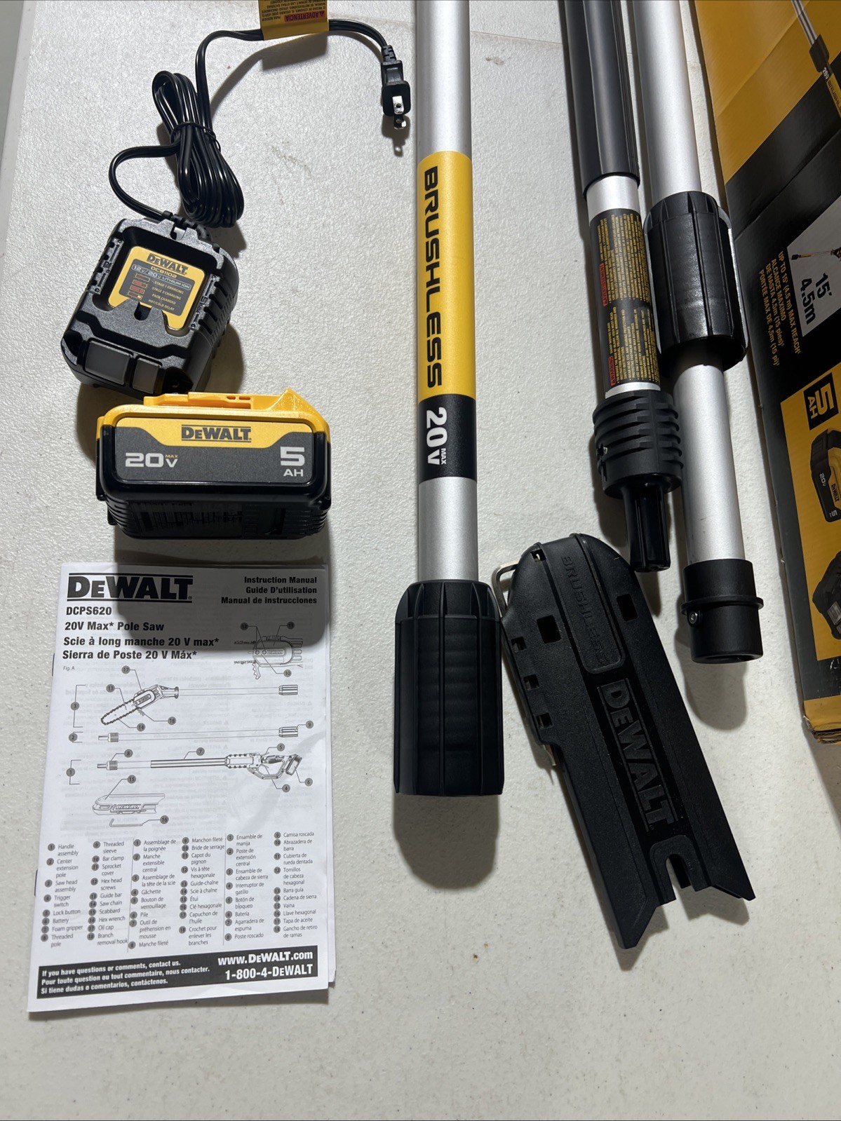 DeWalt 20V XR MAX 8 inch Cordless Pole Saw Kit – DCPS620P1