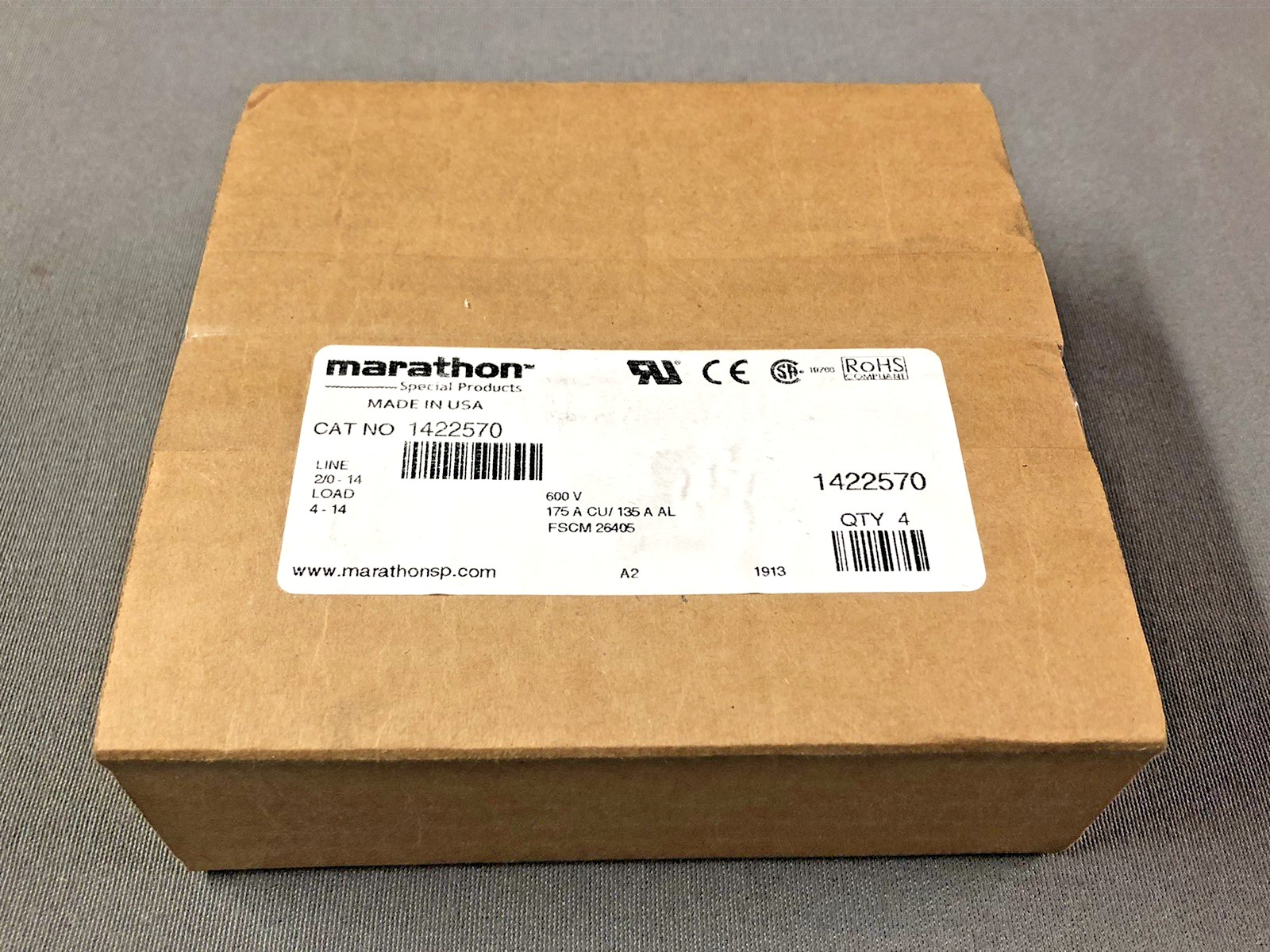 Marathon 1422570 Power Distribution Block 2 Pole 175A 600V AC/DC – Qty. 1