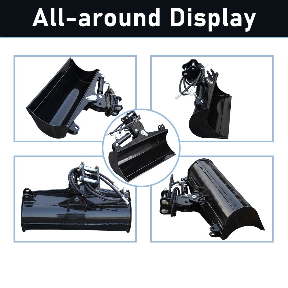 31.5in Tilting Bucket for Mini Excavator 800mm Tilt Bucket with Hydraulic Hoses