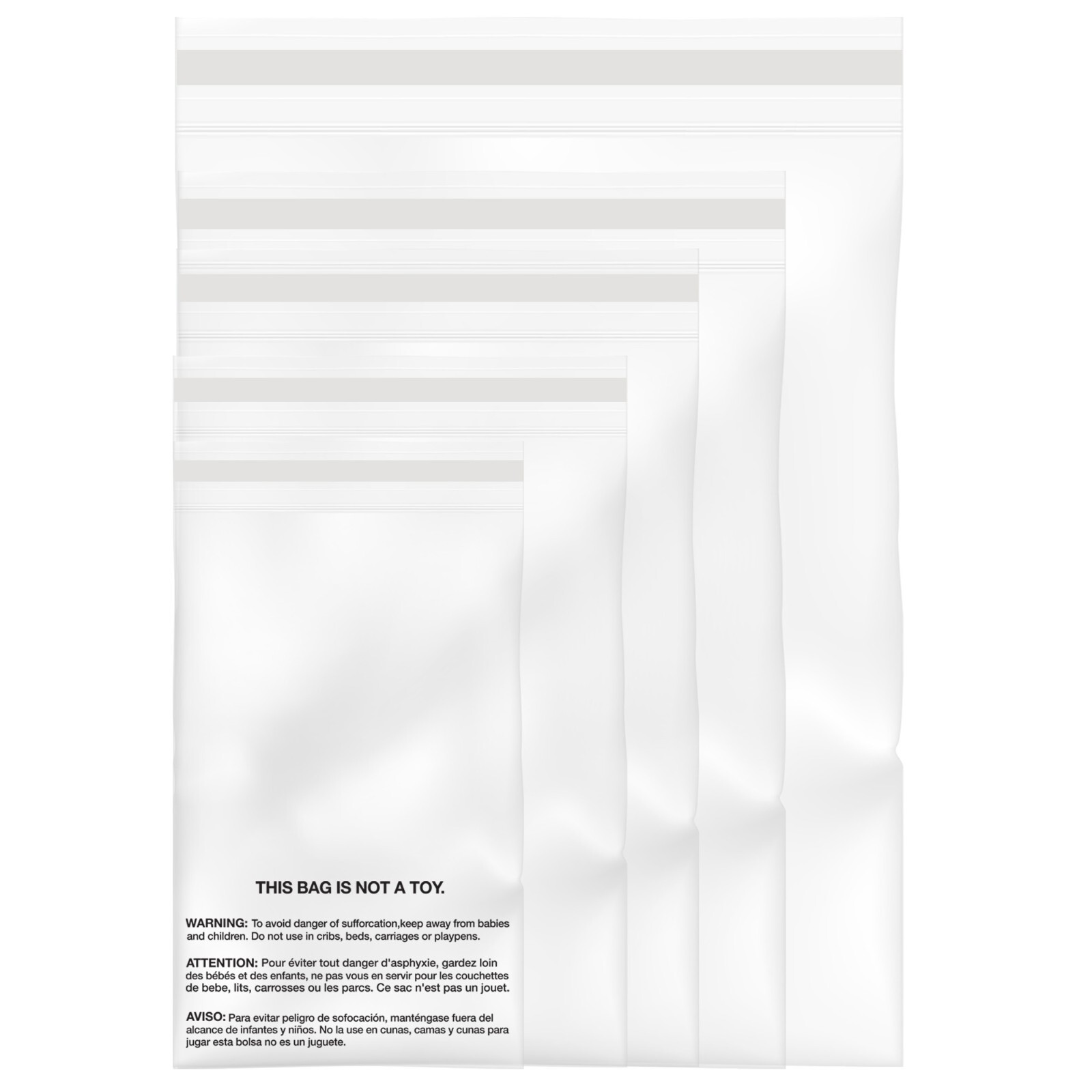 500PC – 6×9, 8×10, 10×13, 14.5×19, 19×24 Clear Poly bags – 1.5Mil, 100/ea size