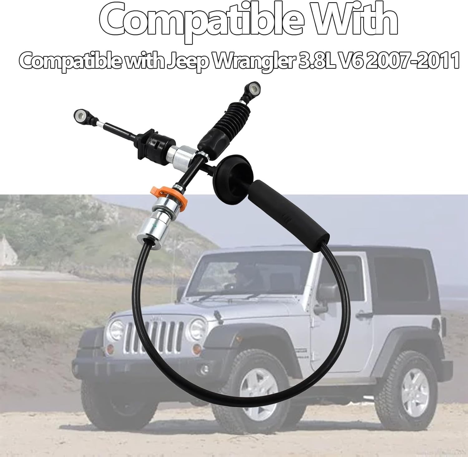 Transfer Case Shift Cable Compatible with Wrangler JK 4×4 3.8L V6 2007-2011, R