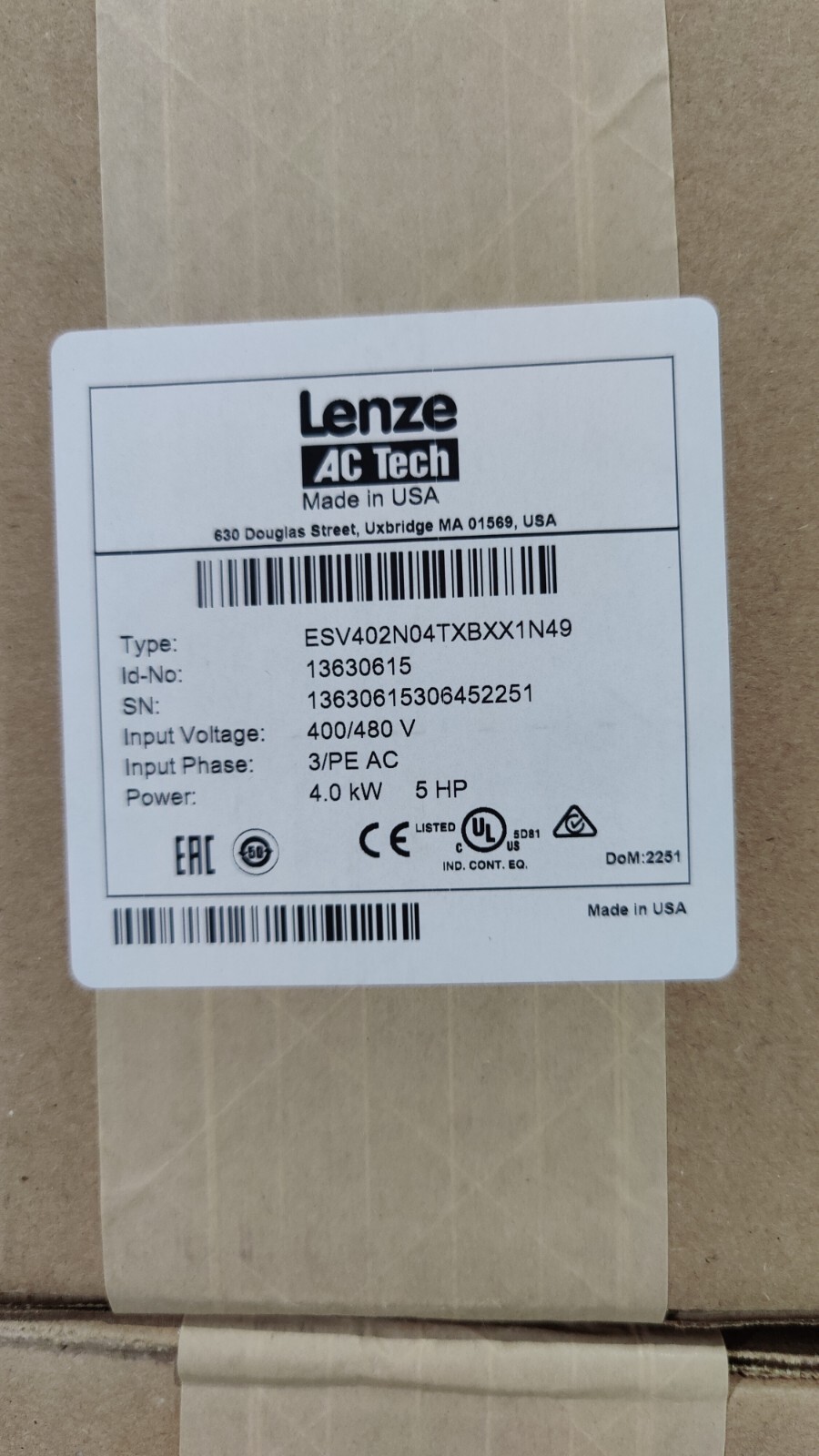 LENZE ESV402N04TXB AC TECH “BRAND NEW USA STOCK”