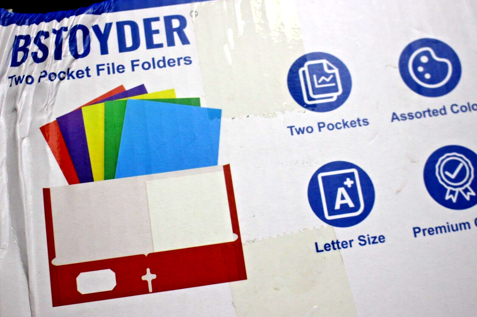 120 PACK BSTOYDER TWO POCKET FILE FOLDER ASSORTED COLORS
