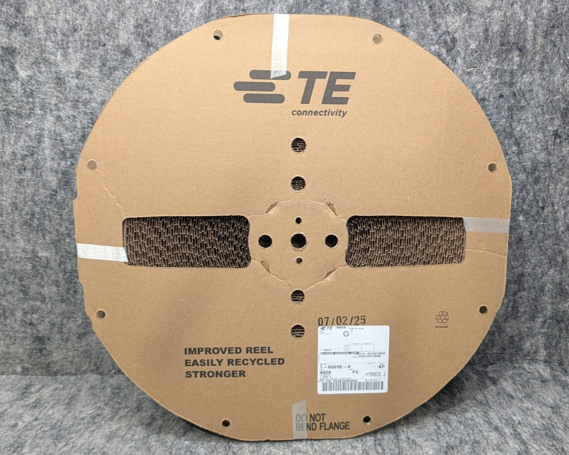 (Reel of 4,000) TE Connectivity 1-66098-8, Tin (Sn), Pin Contact, 18 – 16 AWG,
