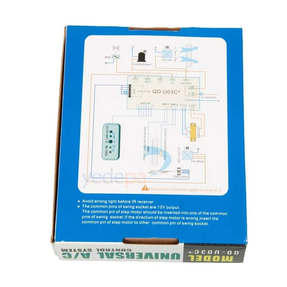 UNIVERSAL AIR CONDITIONING REMOTE CONTROL PCB BOARD KIT QD-U03C CUSTOMS INCLUDED