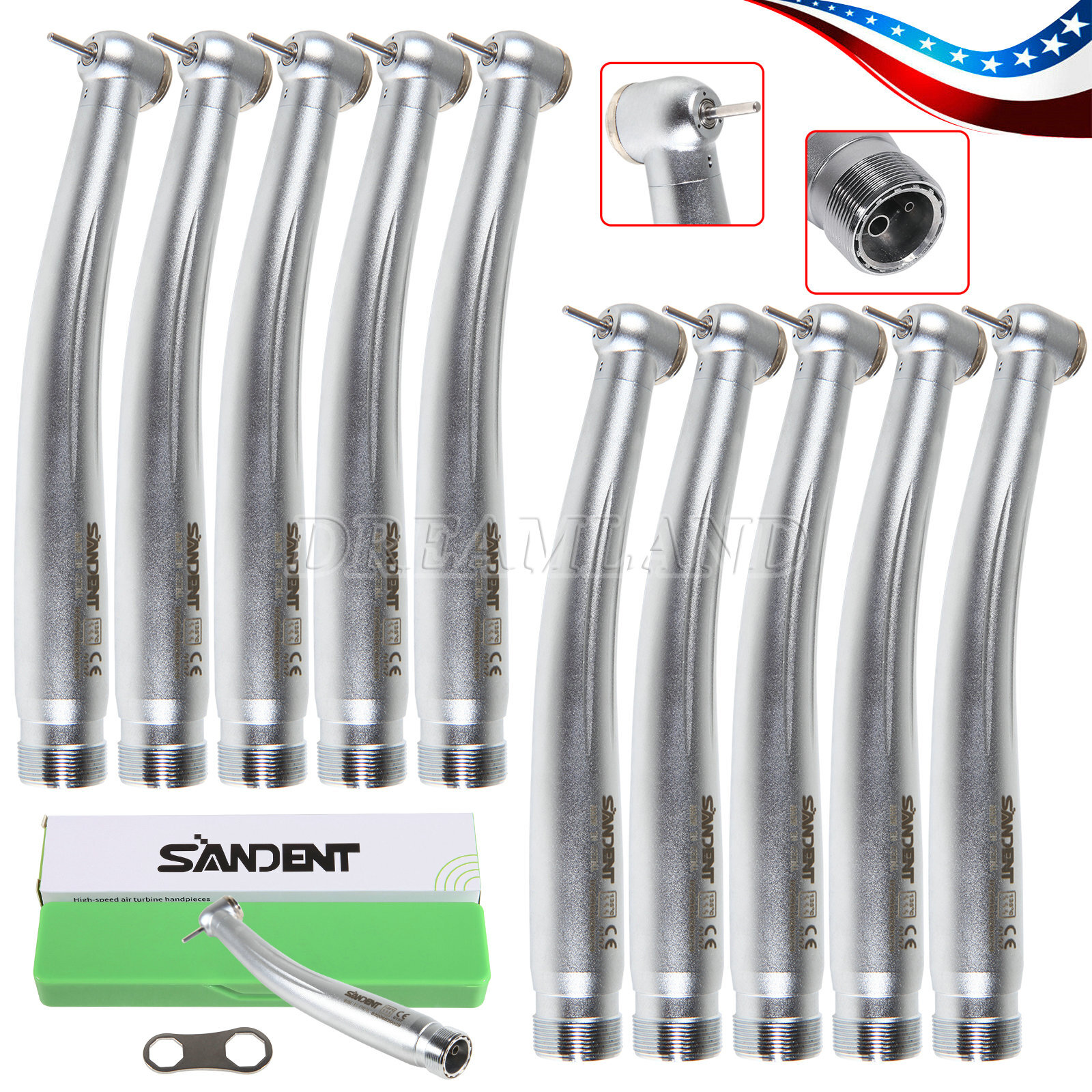 10x Turbina NSK PANA MAX Style Dental High Speed Handpiece Push 2 Hole Borden