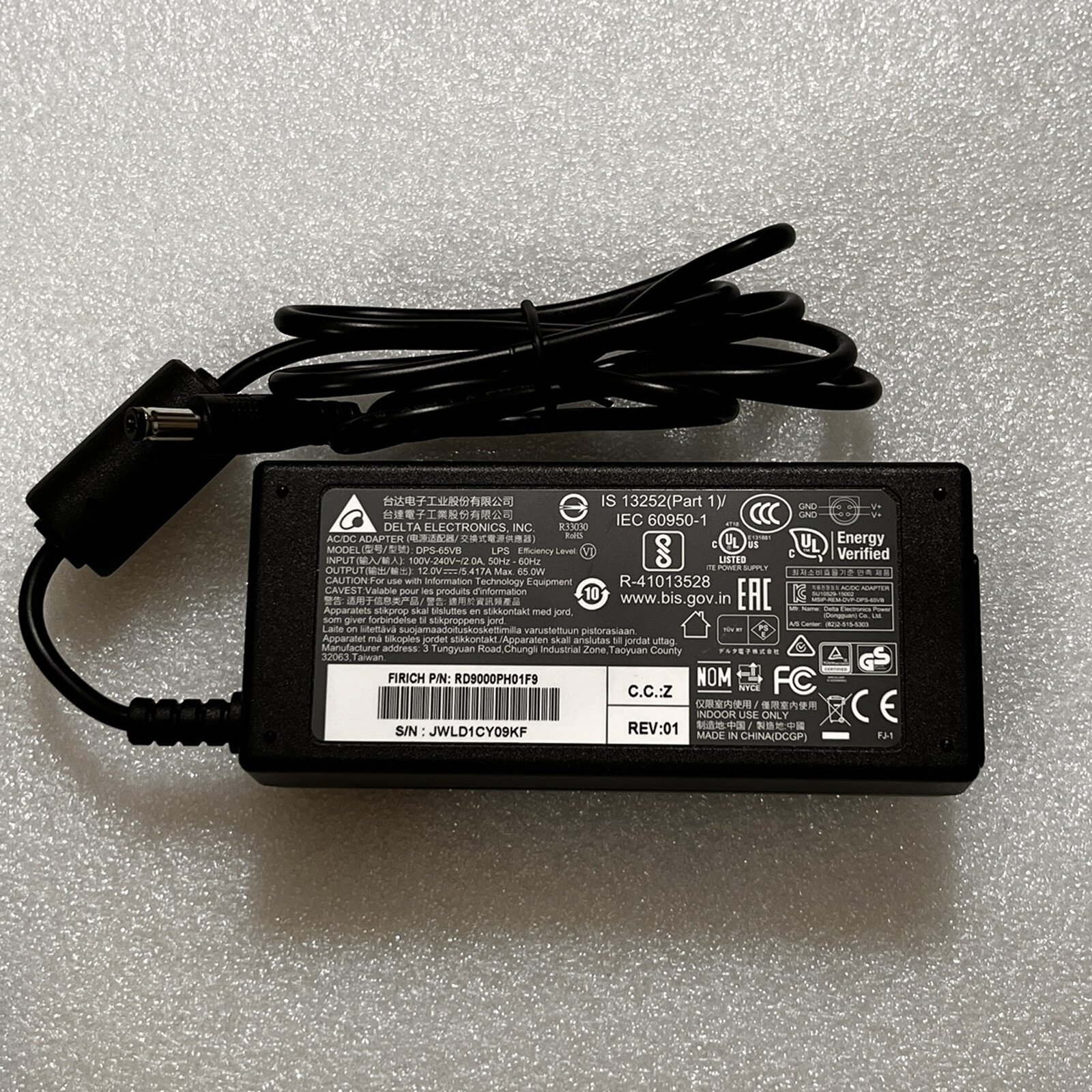 1PC New FOR Delta Power Adapter DPS-65VB 12V 5.417A FREE SHIPPING